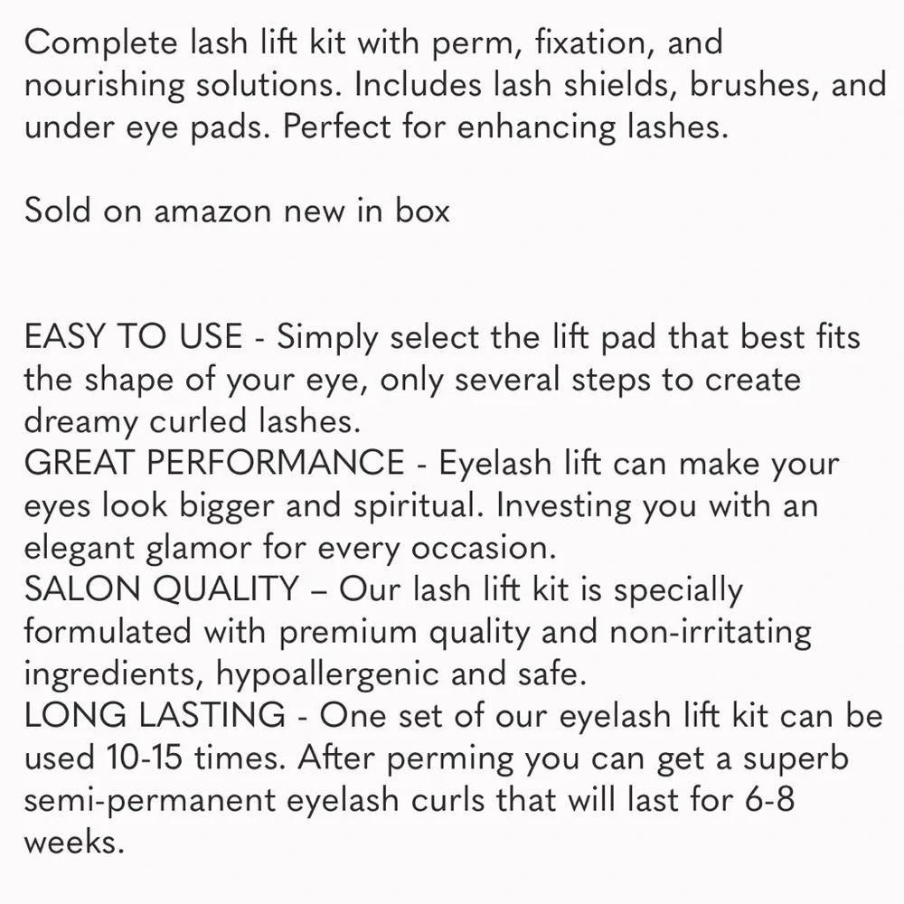 Lash Lift Eyelash Perming Kit - Pink